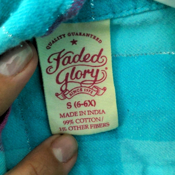 Faded Glory Girls Size 6 Flannel - Picture 3 of 4
